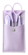 Fashion Ögonbryns Trimmer Set - Läderförvaringsväska, Ögonbryns Trimmer med Kam, Ögonbryns Klipp och Fällbar Ögonbryns Trimmer