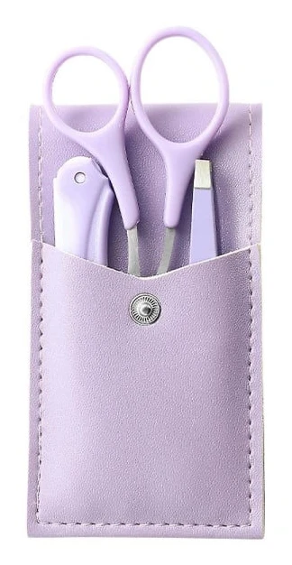 Fashion Ögonbryns Trimmer Set - Läderförvaringsväska, Ögonbryns Trimmer med Kam, Ögonbryns Klipp och Fällbar Ögonbryns Trimmer