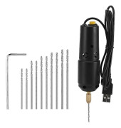 |NT| Mini Borrmaskin för Smyckestillverkning, Elektrisk USB Borrmaskinsset med 10 Borrar från 0.8 till 1.2mm för Resin Gjutning