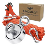 Aespa Magnetisk Fiskeuppsättning, 300 kg Stark Dragkraft Fiskemagnet, Neodym Rundmagnetfiske med Dubbelsidiga Ringar, för Återvinning i R[CO]