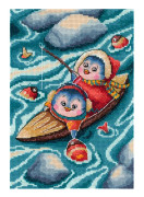 Broderikit MP Studia "På fisketur" 14x20 cm