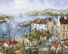 Broderikit RTO "Lugn stad vid havet" 35.5x28.5 cm