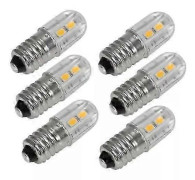E10 6V AC DC 2W LED skruvsockel glödlampa ljuskälla [DB] 6pcs-White