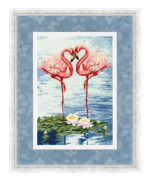 Broderikit Golden Fleece "Flamingo-dejt" 22x31 cm