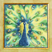 Broderikit Golden Fleece "Påfågel" 38x38.2 cm