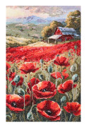 Broderikit Abris Art "Vallmor i solnedgången" 30x19 cm