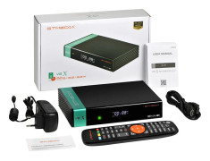 Satellit HD TV-mottagare, 1080P videostöd, inbyggt WiFi och Ethernet,GTMEDIA V8X-enhet, EU-kontakt