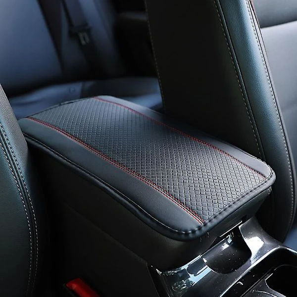 Bil Armstöd Box Pad Fiber Läder för Chevrolet Cruze Aveo Captiva Lacetti Mazda 3 6 2 Cx-5 Mitsubishi-WELLNGS röd svart