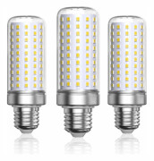 E27 LED Majskolvslampa 6000K Kallvitt, 1800LM, Motsvarande 200W, 3-pack, Ej Dimbar, för Vardagsrum, Ljuskrona, Veranda