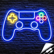 Gamer Neonskylt, Spelkontroll Neonskylt för Gamer-rumsinredning. Spel Neonskylt för tonårspojkrum, LED Spel Neonskylt Spelväggsdekoration-XM5-