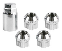 HA~4st Krom M14x1.5 Stöldskydd Hjul Låsmutter Konisk Säte Hjul Lås+nycklar För Model S/3/ Hjul