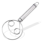 Dough Whisk Egg Whisk Stainless Steel Dutch Dough Hand Whisk Whisk Tool Silver 19.5*7cm