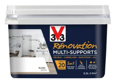 V33 Renoveringsfärg för multifunktionella ytor, Vit satin 0,5L
