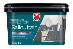 V33 Renoveringsfärg för badrum 2L - Mörkgrå satin AQUARESIST