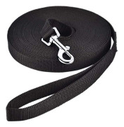 5m Black Dog Training Leash with Handle, Hands-Free Nylon Strap