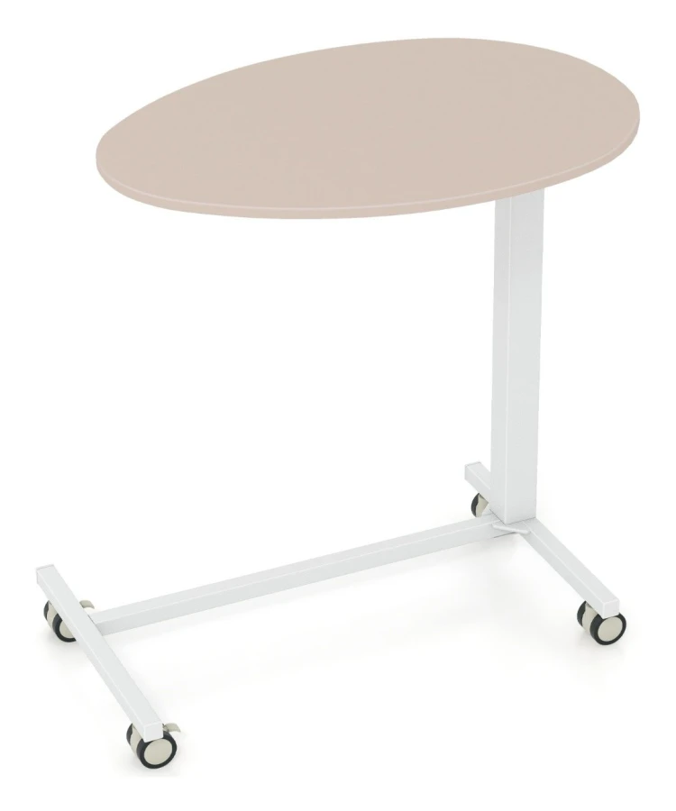 Höjdjusterbart sidobord med hjul Mobilt laptopbord 74-108 cm rosa + vit statisk belastning upp till 75 kg