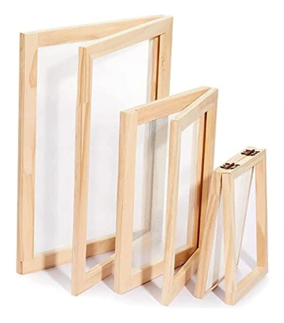 3 st träpappersformar för papperstillverkning, 3 storlekar, DIY-ramar, 12,7 x 17,8 cm, 19,8 x 24,8 cm, 24,89 x 33,02 cm