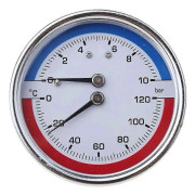 Termo-manometer Panna Temperatur- & Tryckmätare 0-120 0-10 Bar Anslutning