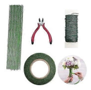 Blomsterarrangemangsverktygssats Floral Tape Stamlindning Grön Stamtråd Blomstertråd för Bukett Stamlindning
