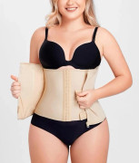 Midjetränare Korsett Dragkedja Magkontroll Shapewear Andningsbar Midja Cincher för Kvinnor Body Shaper Sport Girdle Beige S[co]