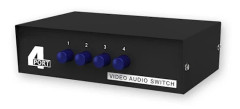 4-Port RCA Komposit Video Audio AV Switch Väljare Switch Splitter Box 4-vägs fq