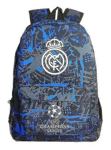 UEFA Champions League Real Madrid Graffiti Ryggsäck Axelväska Fan Ryggsäck Student Skolväska Förvaringsväska