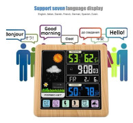 Professionell Trådlös Inomhus Utomhus Väderstation Färgglad Termometer Hygrometer med LCD Digital Barometer