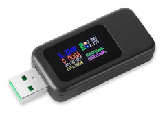 USB 3.0 Testare Effektmätare, 4-30V 0-6.5A USB Spännings- och Strömtestare Detektor, Digital Kapacitetstestare med IPS Färgskärm