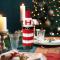 4-pack Jul Vinflaskor Omslag - Stickad Jultomte \"HOME \" Design, Randiga Bokstavsmönster, Festlig Julbordsdekoration[co]
