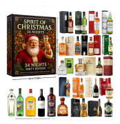 Whiskey Adventskalender 2025 - 24 dagar Premium Whiskeyprovning för nedräkning till jul, 2D Akryl Platt Plansdesign med Flygplanslåda för