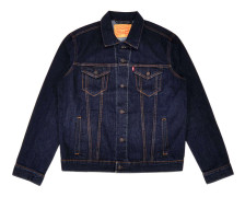 Levis SS22 Enfärgad Enkelknäppt Jeansjacka Unisex Ytterkläder Svart 72334-0134 XXL
