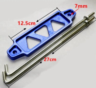 Batterifäste i aluminiumlegering för bilfixeringslås tillbehör - slumpmässig färg 3-håls fixeringsplatta + 27cm krokar (en bit)[co]