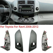 Bil Interiör Bil Center Instrumentkluster Finish Panel Trim 55412-42060-B0 55413-4207 för Toyota-Rav4 2006 2007 2008 2009 2010 2011 2012-WELLNGS