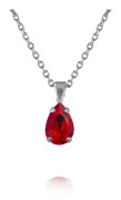 Caroline Svedbom - Petite Drop Necklace Rhodium Light Siam 227
