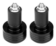 Par med 22mm Universella Motorcykelstyre Ändvikter Balansplugg Svart Aluminium