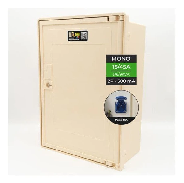 Coffret Mono 3/6/9 KW + 1 uttag