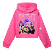 KPOP DEMON HUNTER Flickor Halvhög midja Kort Sweatshirt Enkel och Dubbel Ärm Tryckt Casual Kostym