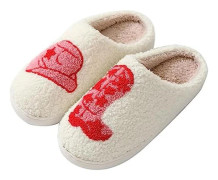 bolukets Mjuka Tofflor för Kvinnor och Män, Varma och Bekväma Plyschtofflor med Ludd, Kudde och Slip-on Design, Hustomtar för Inomhus- och Utomhusbruk, Boots_max Boots 5.5/6.5