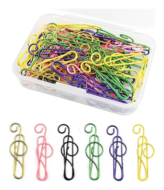 50 Colored Paper Clips (Random Colors) Creative Metal Paper Clips for Books, Memos, Papers, Posters, Small Paper Clips for Photos, with Box