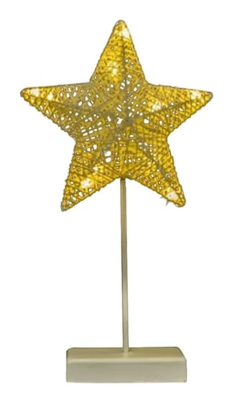 Femuddig stjärna bordslampa mini julgran koppar present rotting