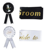Bröllopsskärp Groom To Be Bride To Be Pin Badge Dekorationsaccessoarer för festfoto