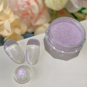 1 Burk Fairy Blue Ice Transparent Nagelkonstpulver Högglans Glänsande Nagelpigment Manikyr Aurora Pulver Gnuggdamm violett