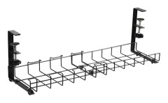 Skrivbordskabelorganiserare för förvaring under skrivbordet, kabelhanteringsfack under skrivbordet för skrivbordskabelhantering, infällbar metalldesign med