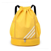 Utomhus Sport Bollar Ryggsäck Dragsko Bag Bärbar Oxford Duk Basket Fotboll Organisering gul