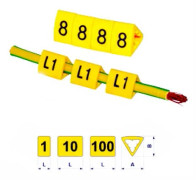 Kabelmärkning OZ-2 L1 L2 L3 N PE gul 50 st