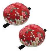2-pack Nåldyna för handleden Sömnadsnåldyna Nålhållare Vintage Tryckt Tyg Nåldynor för DIY Hantverk Symaskin Hem (Röd)