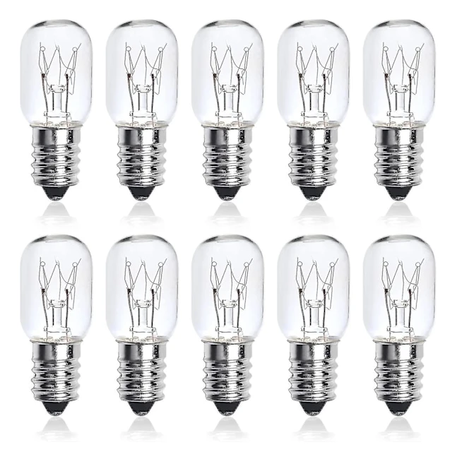 Förpackning med 10 st 25W E14 små skruvlampor, dimbara T22 transparenta glödlampor, lämpliga för ugnsbelysning, Himalayasaltlampor, etc.