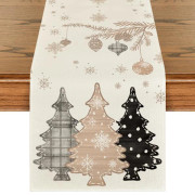 Mode Bollar Tallar Jul Bordslöpare, Vinter Köksbordsdekoration Inomhus Julbordsdekoration 33x90 cm