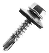 METALL SJÄLVBORRANDE SKRUV M5, FÖRPACKNING 50, 5,5 x 20 mm, Självborrande plåtskruv med sexkantigt huvud med tätning, Självborrande skruv för metall