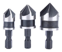 3-delars 1/4\" Hex 12/16/19mm försänkare borrset för trä metall snabbväxlingsbit